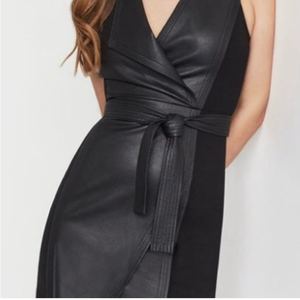 BCBGMaxAzria Black Sleeveless Wrap Dress